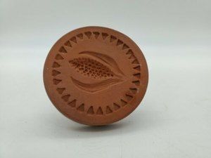 Vintage Ceramic Terra Cotta Butter Cookie Pastry Stamp Corn Antique Culinaria 2"